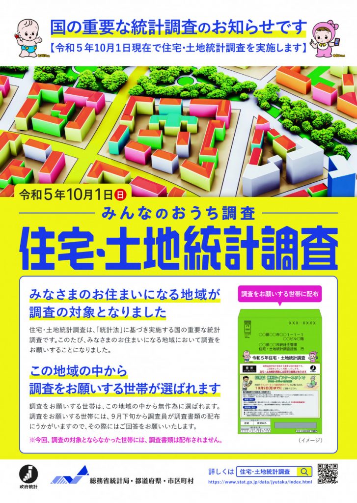 【お知らせ】令和５年住宅・土地統計調査の実施について